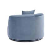 TOV Fickle Blue Stone Velvet Swivel Chair