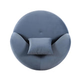 TOV Fickle Blue Stone Velvet Swivel Chair