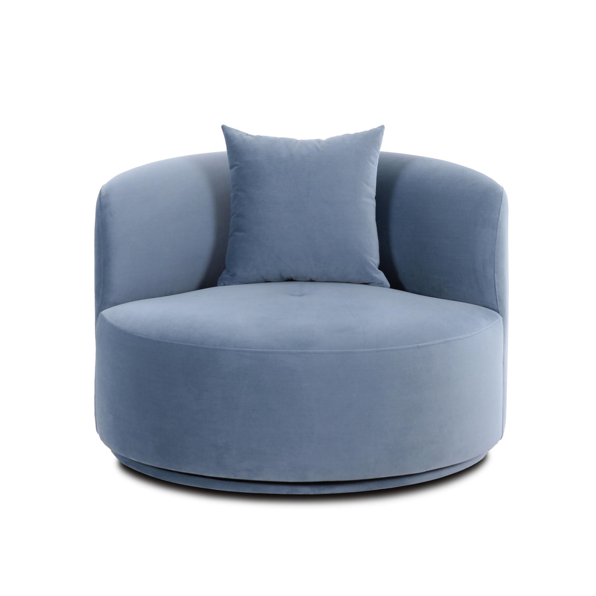 TOV Fickle Blue Stone Velvet Swivel Chair