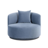 TOV Fickle Blue Stone Velvet Swivel Chair