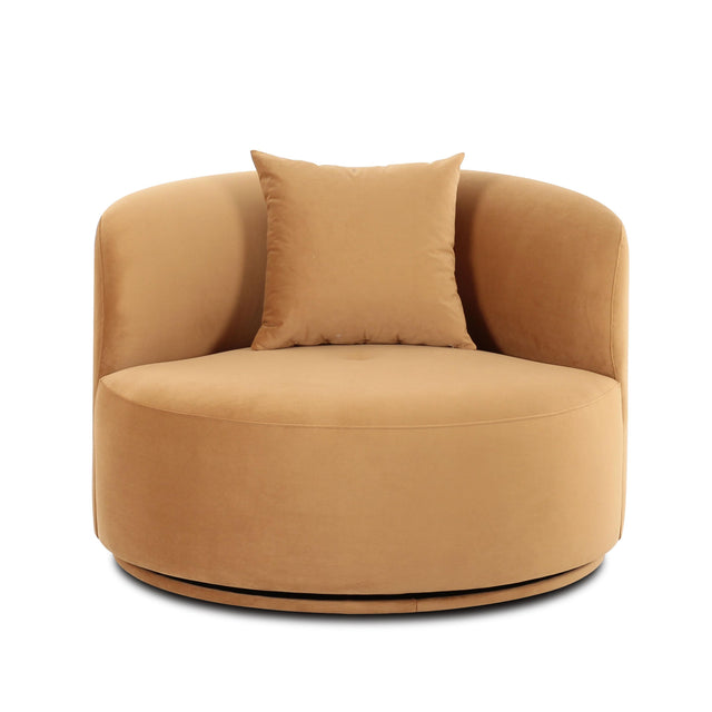 TOV Fickle Camel Velvet Swivel Chair