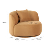 TOV Fickle Camel Velvet Swivel Chair