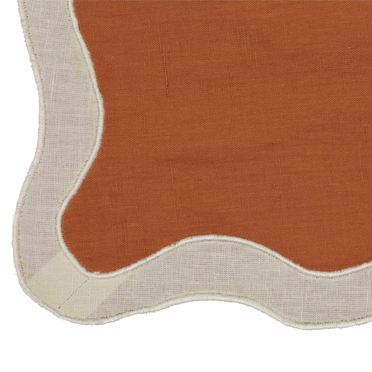 TOV Cream on Rust Organic Cotton / Linen Wavy Challah Cover