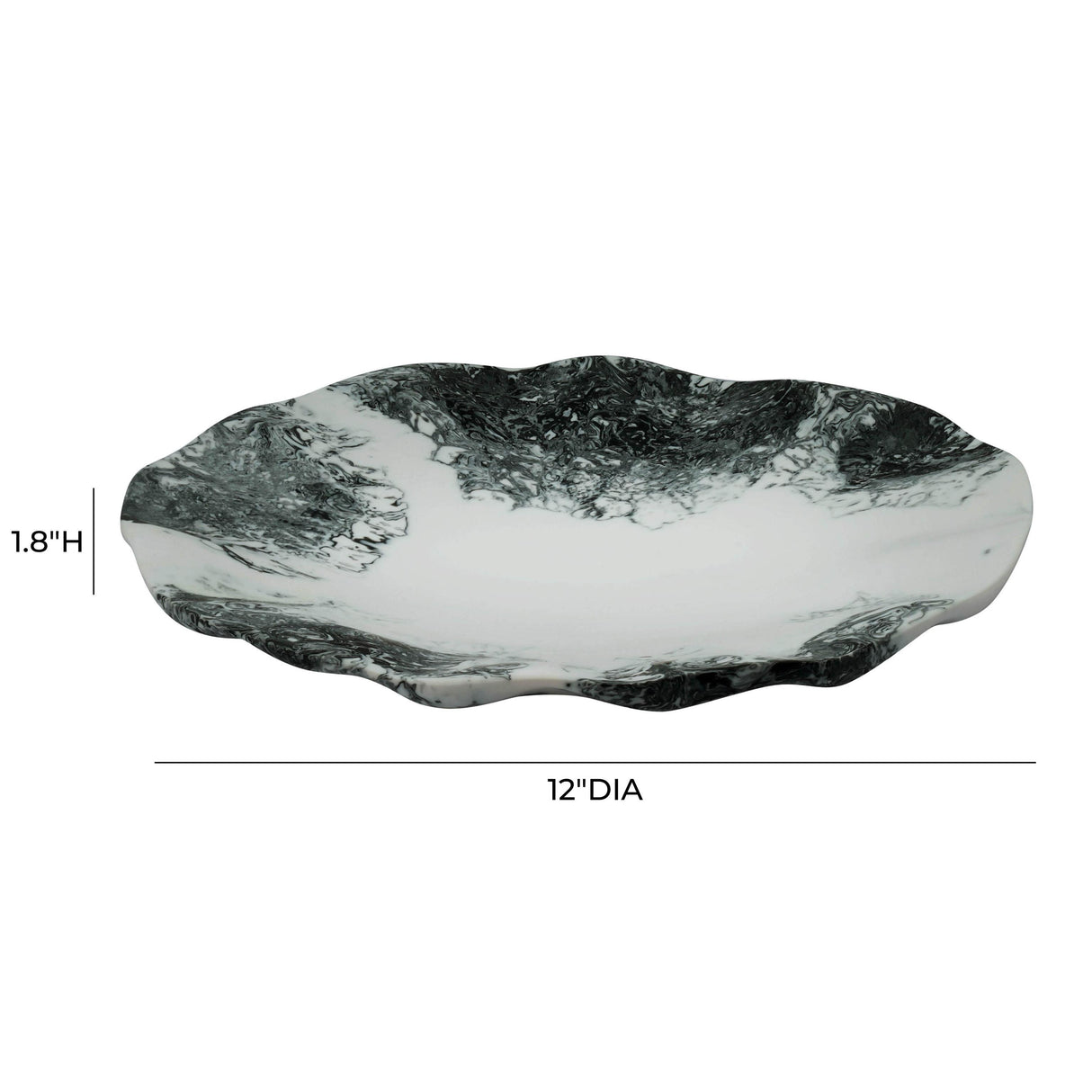 TOV Mera Black & White Resin Petal Tray