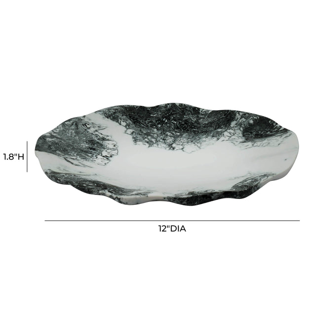 TOV Mera Black & White Resin Petal Tray