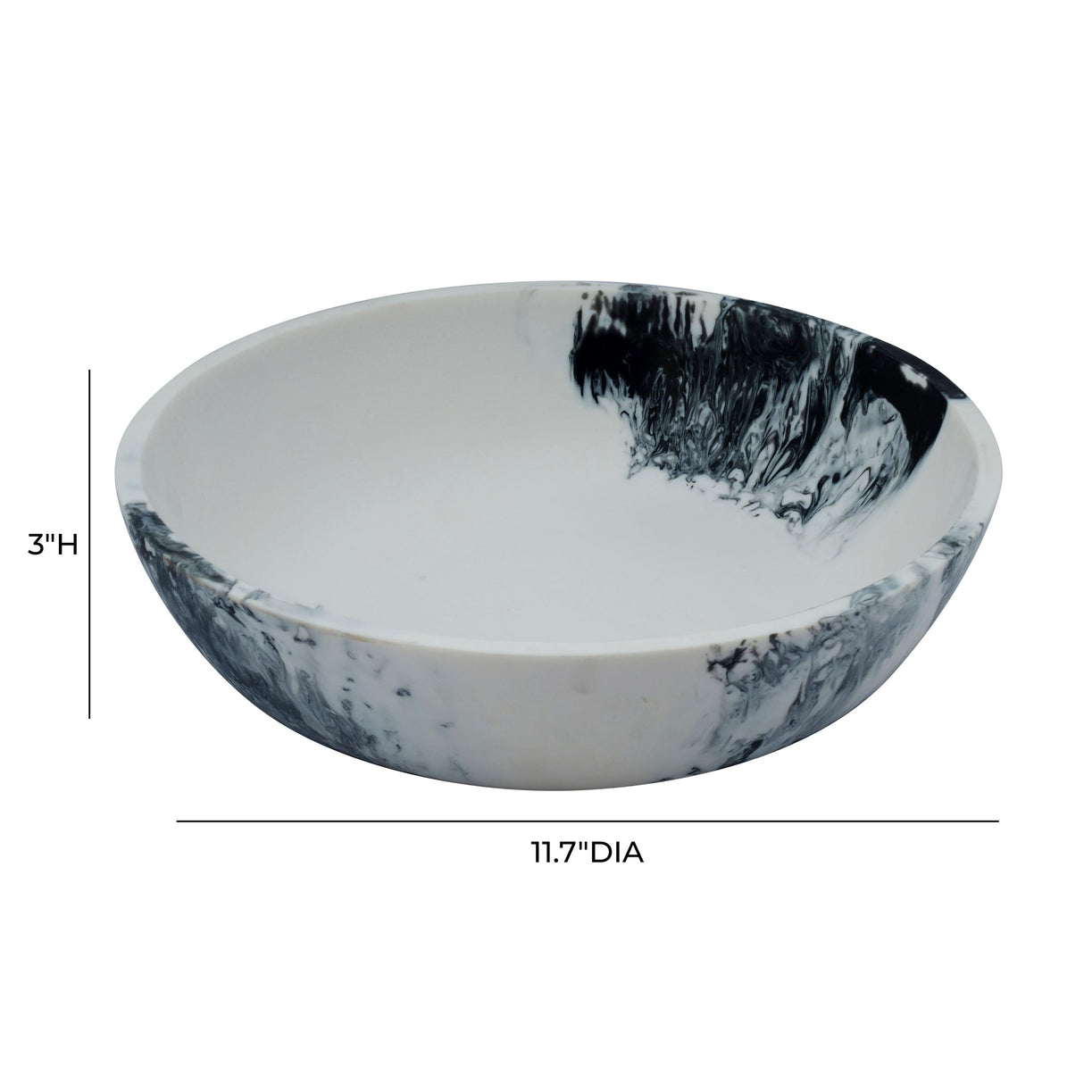 TOV Mera Black & White Resin Serving Bowl