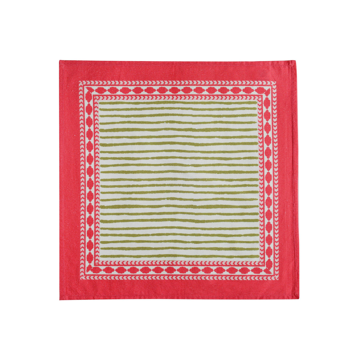 TOV Crissy Cotton Canvas Printed Napkins - Set of 4 - Bamboo