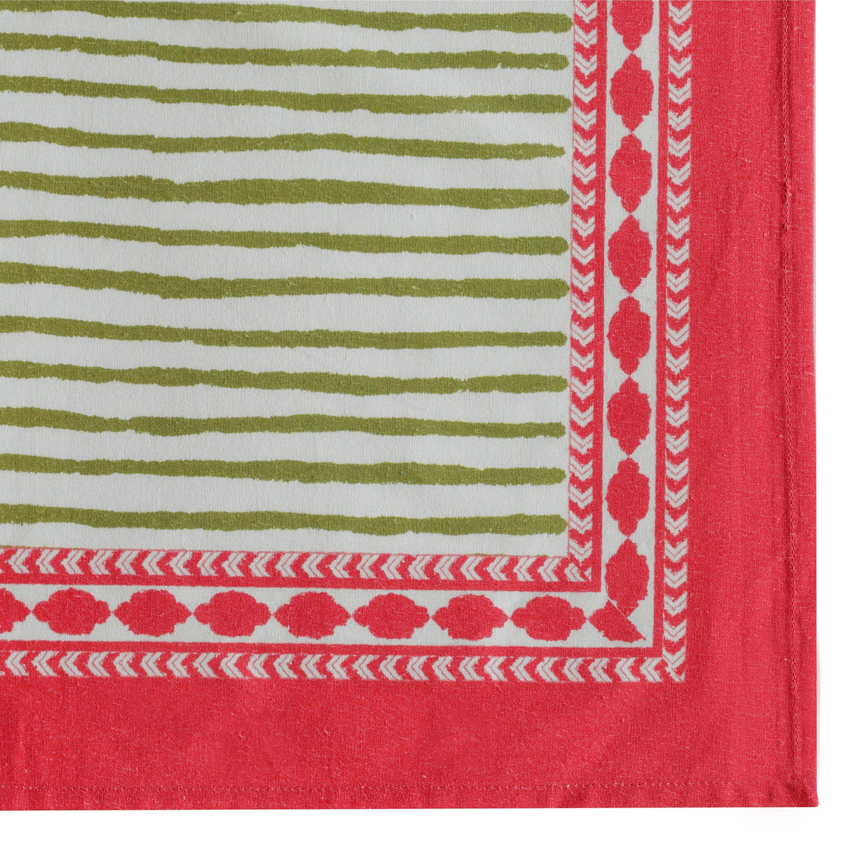 TOV Crissy Cotton Canvas Printed Napkins - Set of 4 - Bamboo