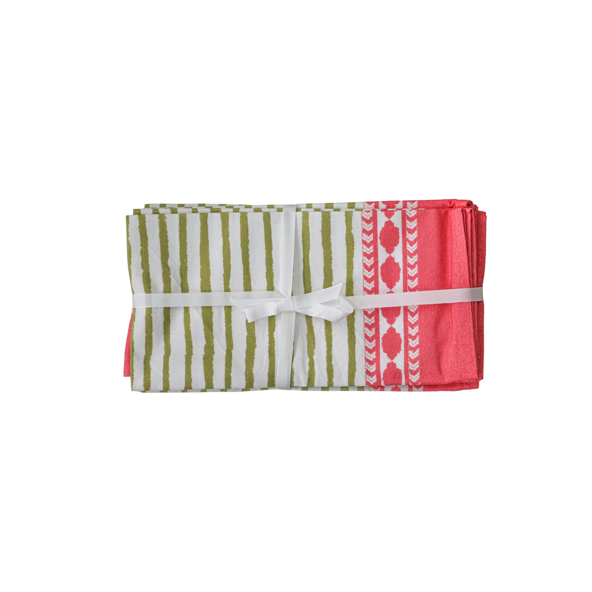 TOV Crissy Cotton Canvas Printed Napkins - Set of 4 - Bamboo