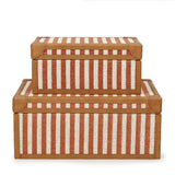 TOV Kora Terracotta Cotton Jute Keepsake Box Set