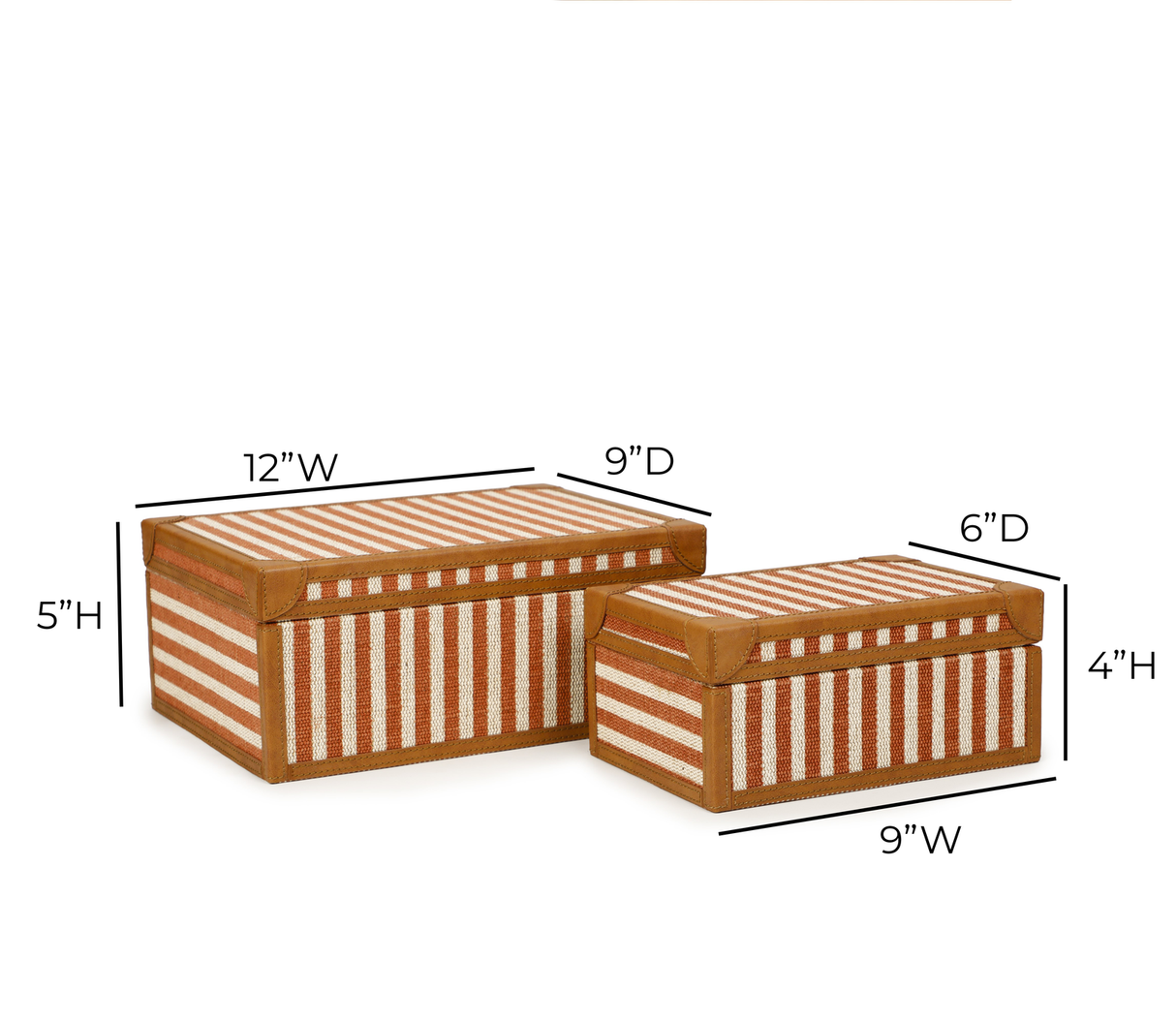 TOV Kora Terracotta Cotton Jute Keepsake Box Set