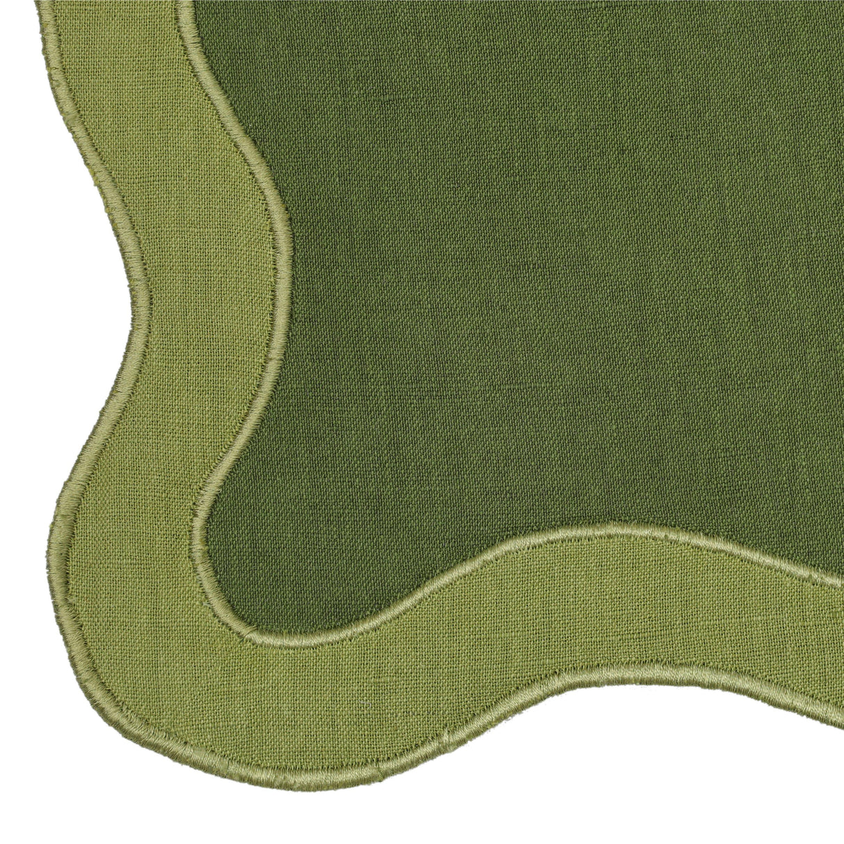 TOV Olive on Green Organic Cotton / Linen Wavy Challah Cover