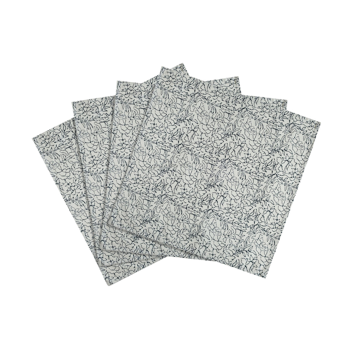 TOV Crissy Cotton Canvas Printed Napkins - Set of 4 - Inked