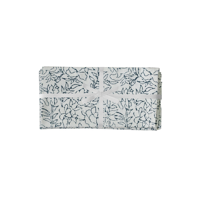 TOV Crissy Cotton Canvas Printed Napkins - Set of 4 - Inked