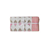 TOV Crissy Cotton Canvas Printed Napkins - Set of 4 - Pink Vintage Floral