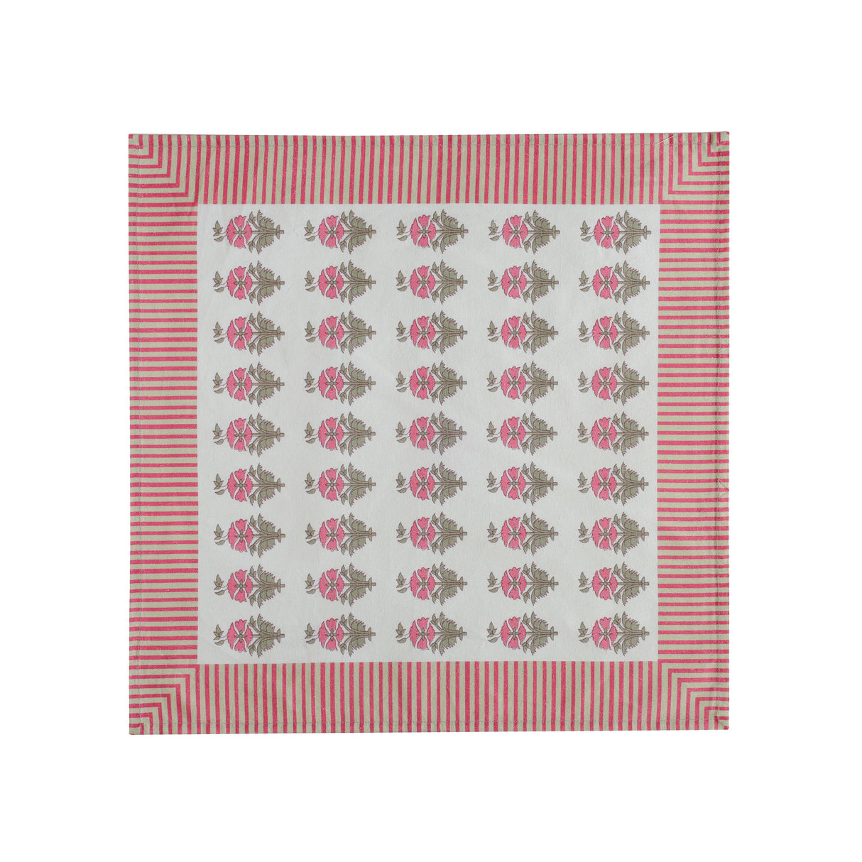 TOV Crissy Cotton Canvas Printed Napkins - Set of 4 - Pink Vintage Floral