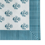 TOV Crissy Cotton Canvas Printed Napkins - Set of 4 - Blue Vintage Floral
