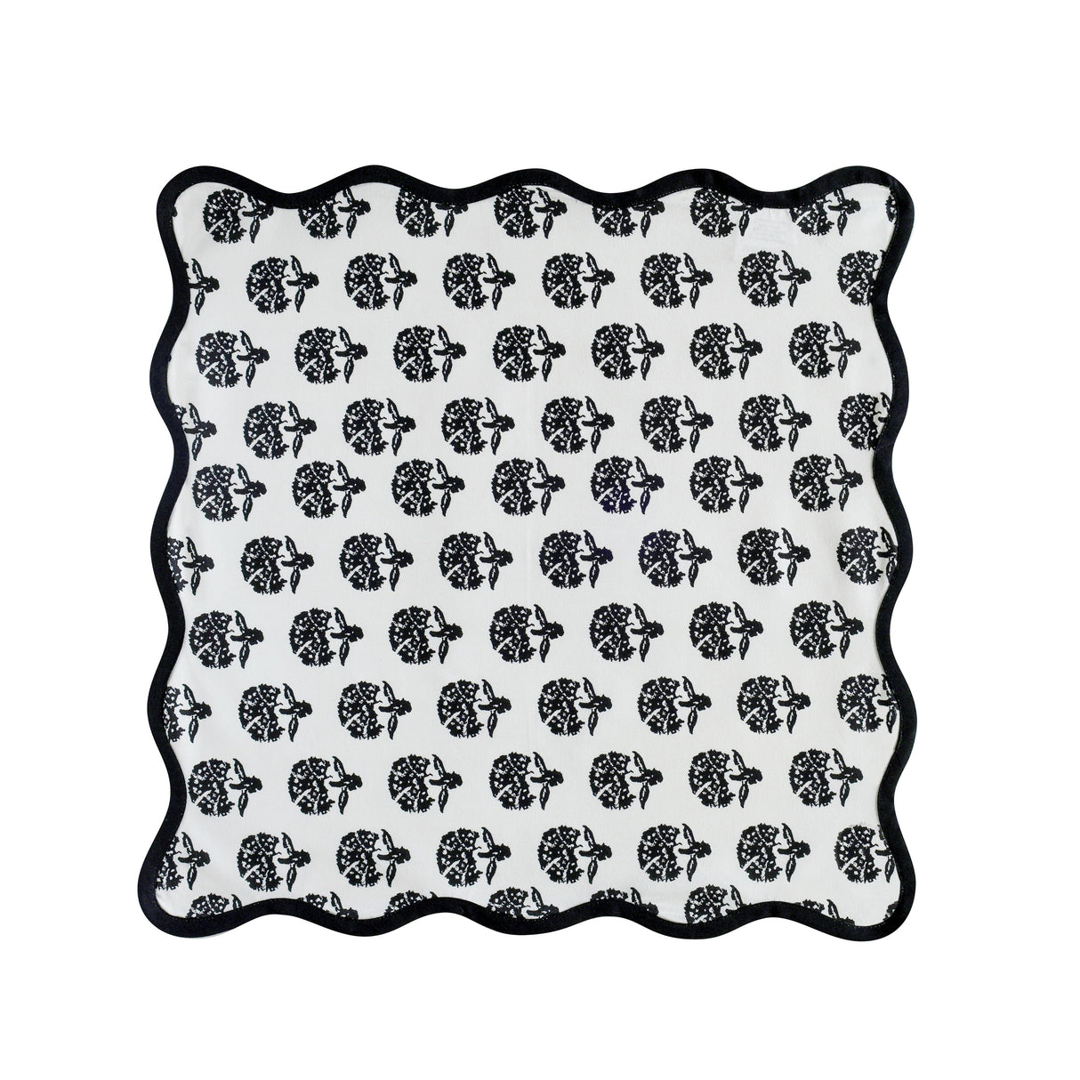 TOV Crissy Cotton Canvas Printed Napkins - Set of 4 - Black Vintage Floral