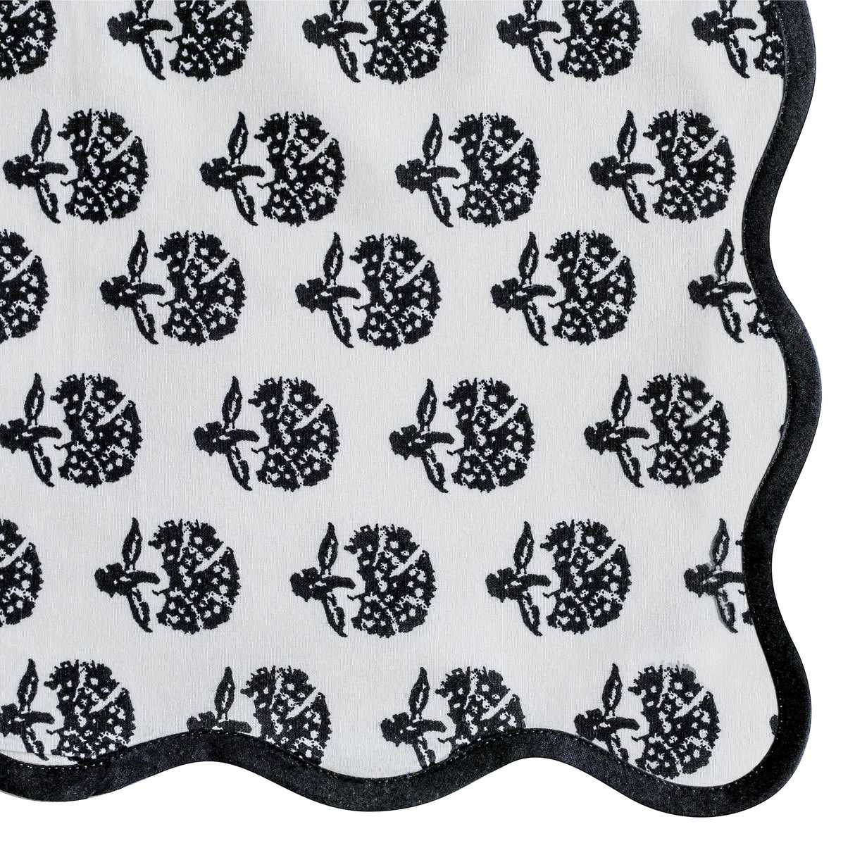 TOV Crissy Cotton Canvas Printed Napkins - Set of 4 - Black Vintage Floral