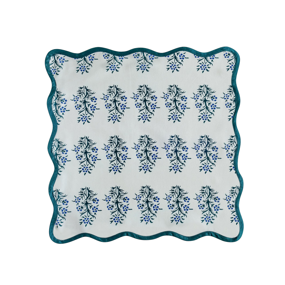 TOV Crissy Cotton Canvas Printed Napkins - Set of 4 - Blue Cornflower