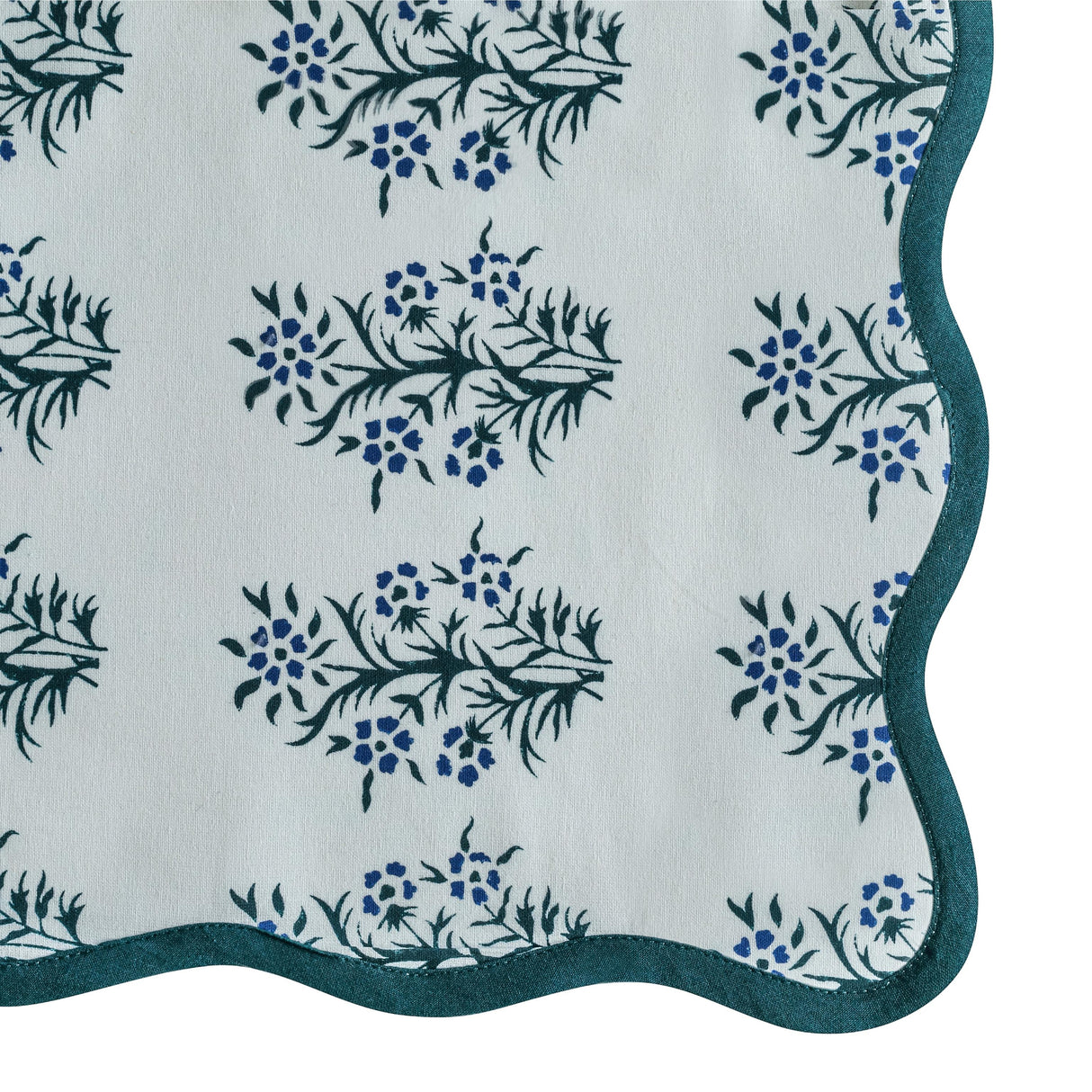 TOV Crissy Cotton Canvas Printed Napkins - Set of 4 - Blue Cornflower