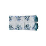 TOV Crissy Cotton Canvas Printed Napkins - Set of 4 - Blue Cornflower