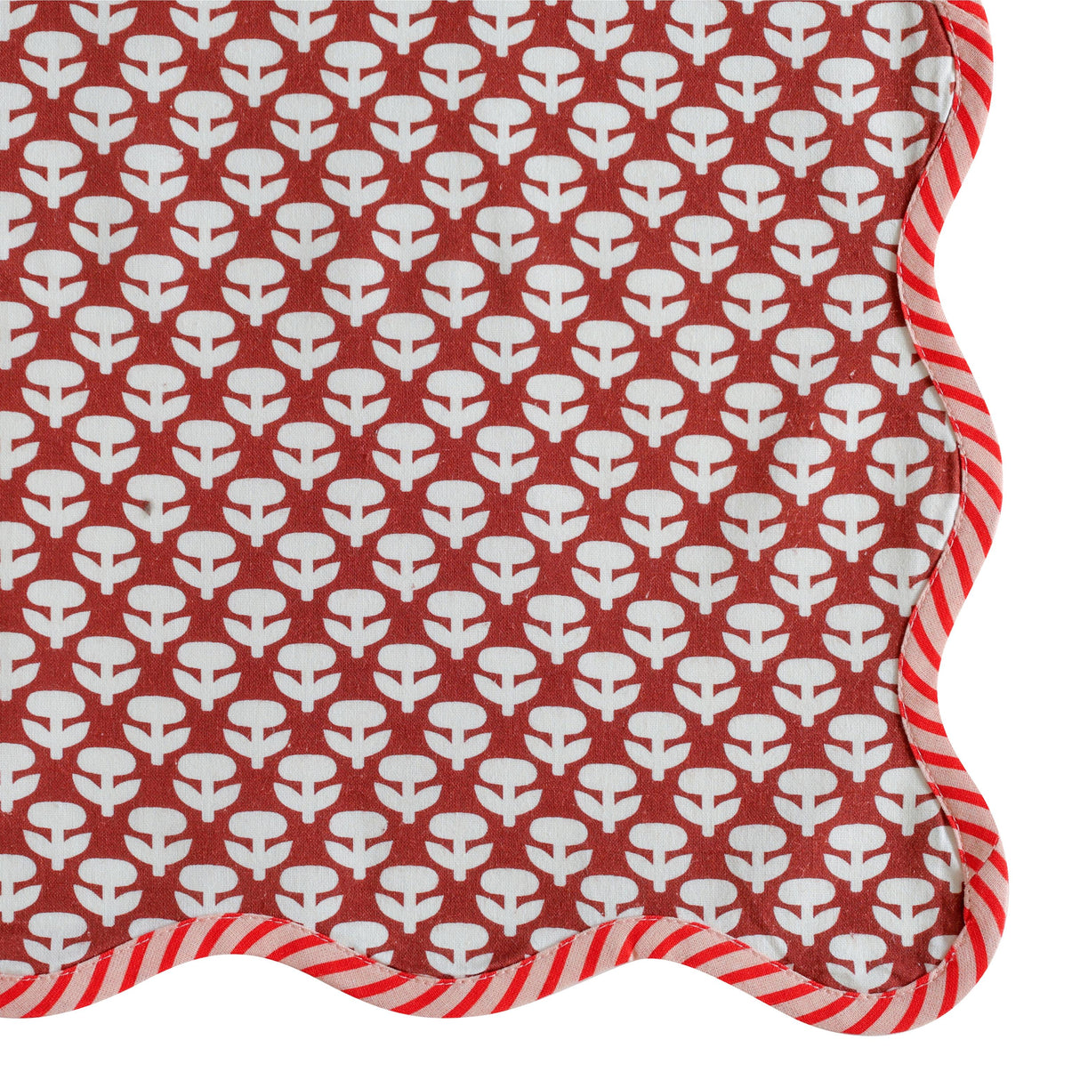TOV Crissy Cotton Canvas Printed Napkins - Set of 4 - Rust Vintage Floral