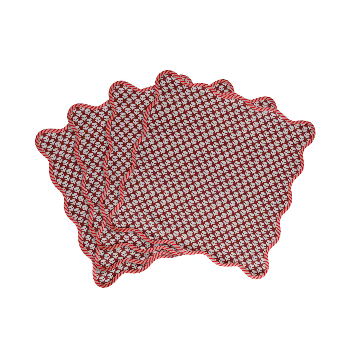 TOV Crissy Cotton Canvas Printed Napkins - Set of 4 - Rust Vintage Floral