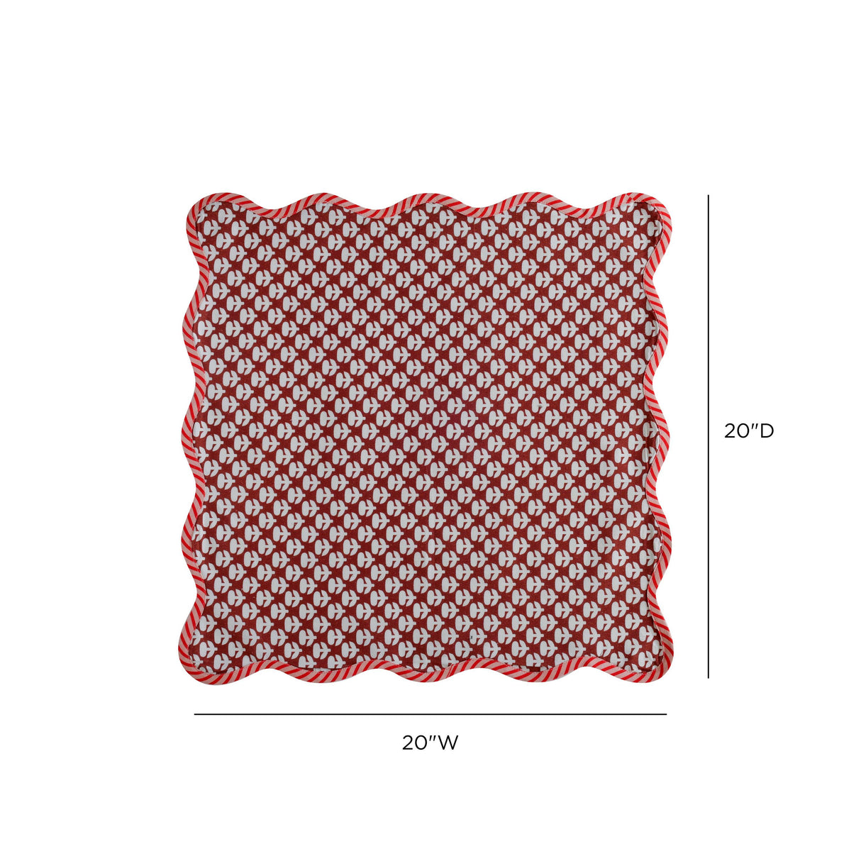 TOV Crissy Cotton Canvas Printed Napkins - Set of 4 - Rust Vintage Floral