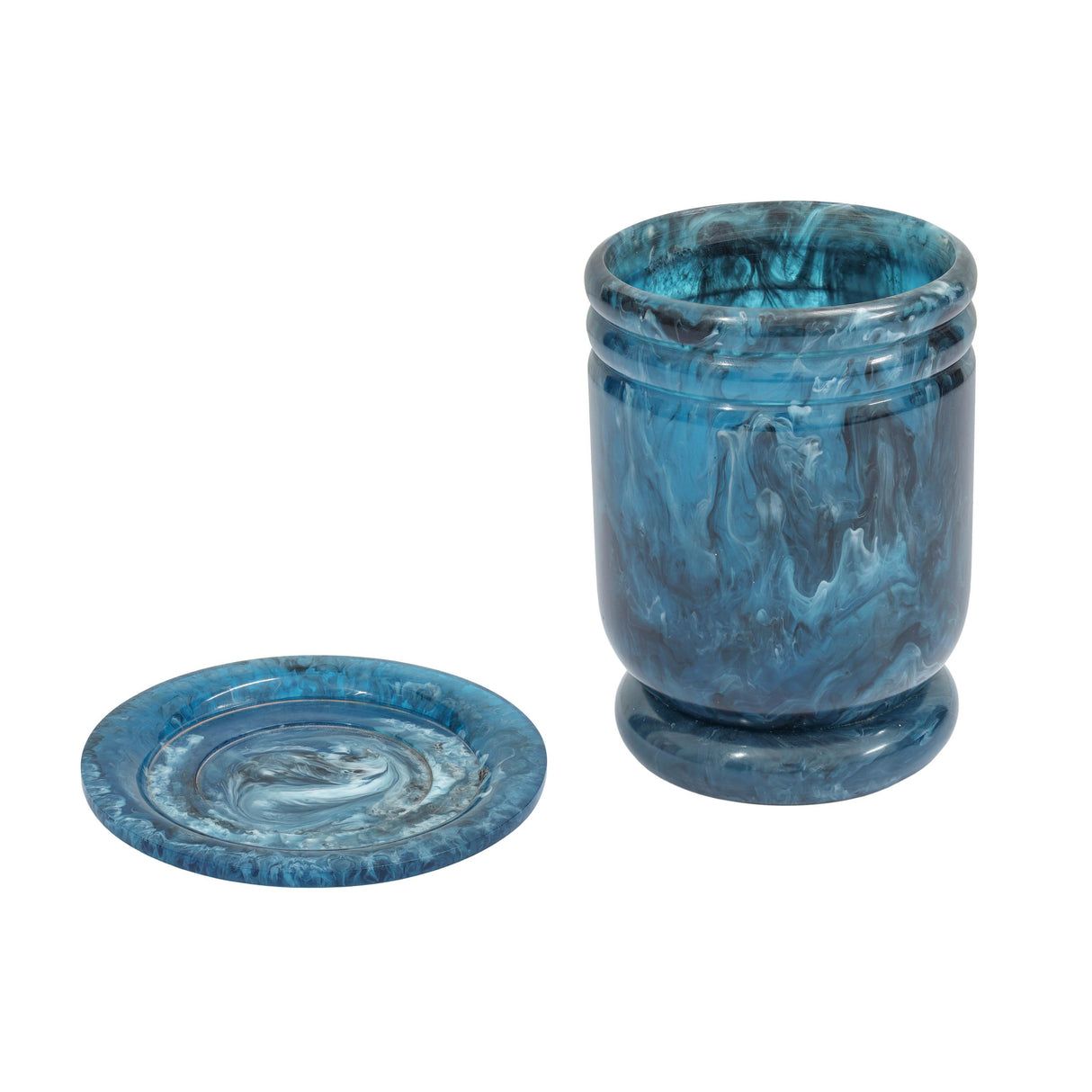 TOV Channeled Blue Swirl Resin Kiddush Cup