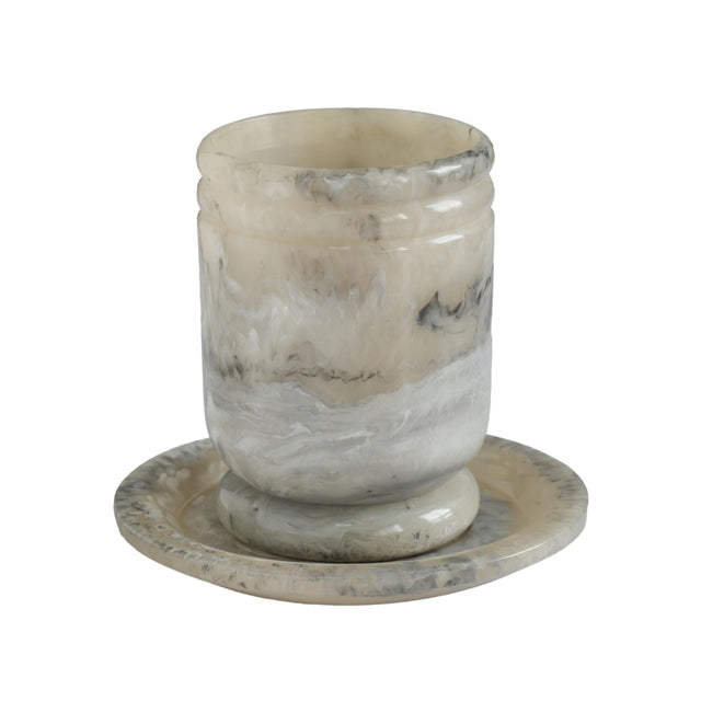 TOV Channeled Onyx Swirl Resin Kiddush Cup