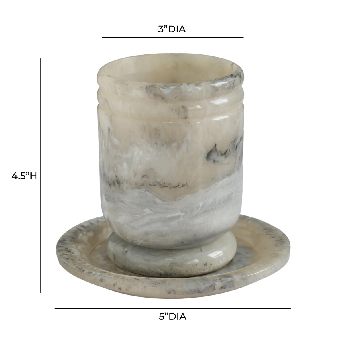 TOV Channeled Onyx Swirl Resin Kiddush Cup