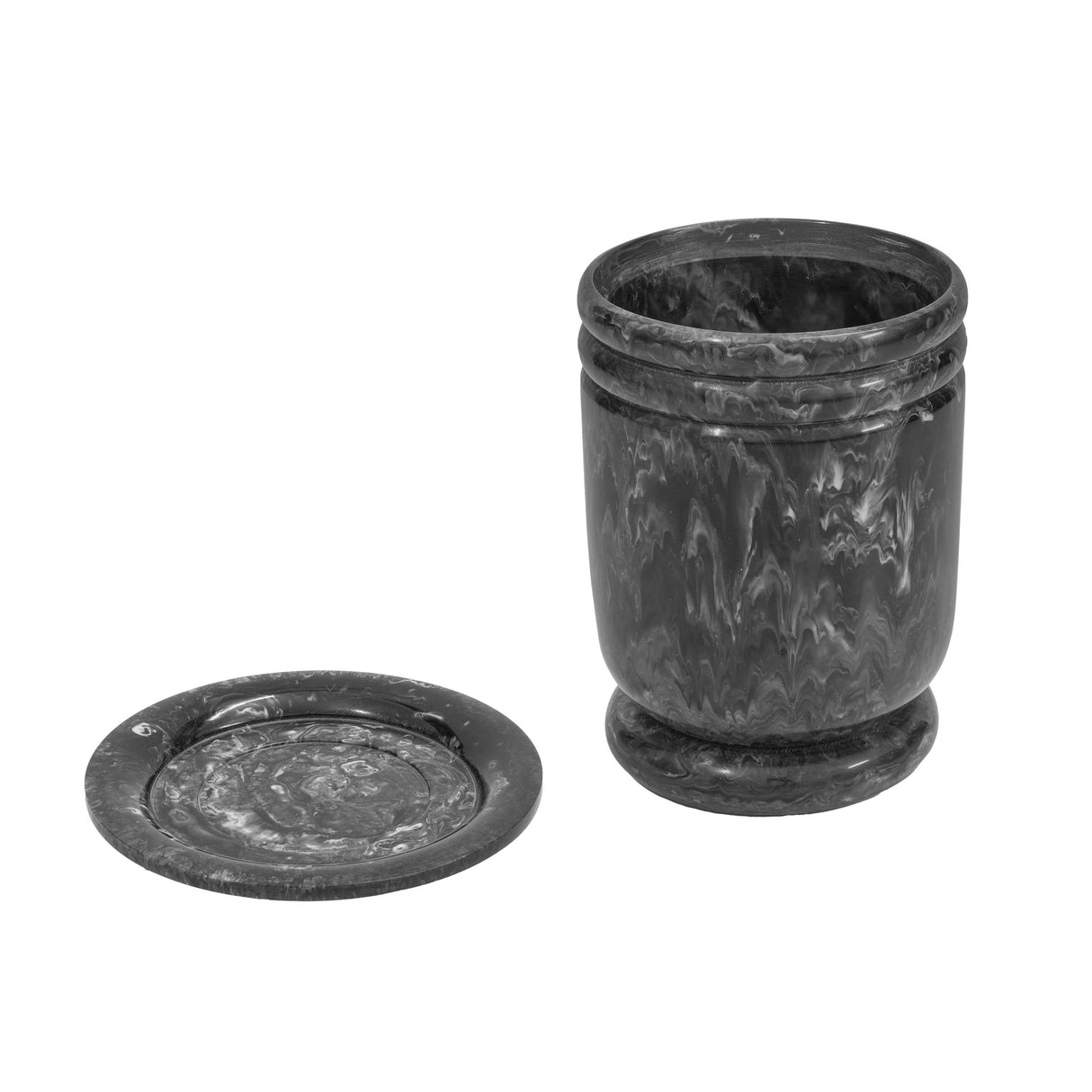 TOV Channeled Black & White Swirl Resin Kiddush Cup