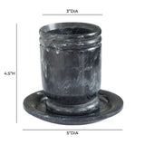 TOV Channeled Black & White Swirl Resin Kiddush Cup