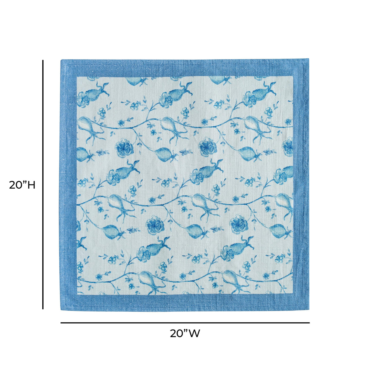 TOV Dolce Baby Blue Natural Cotton Napkin (Set of 4)