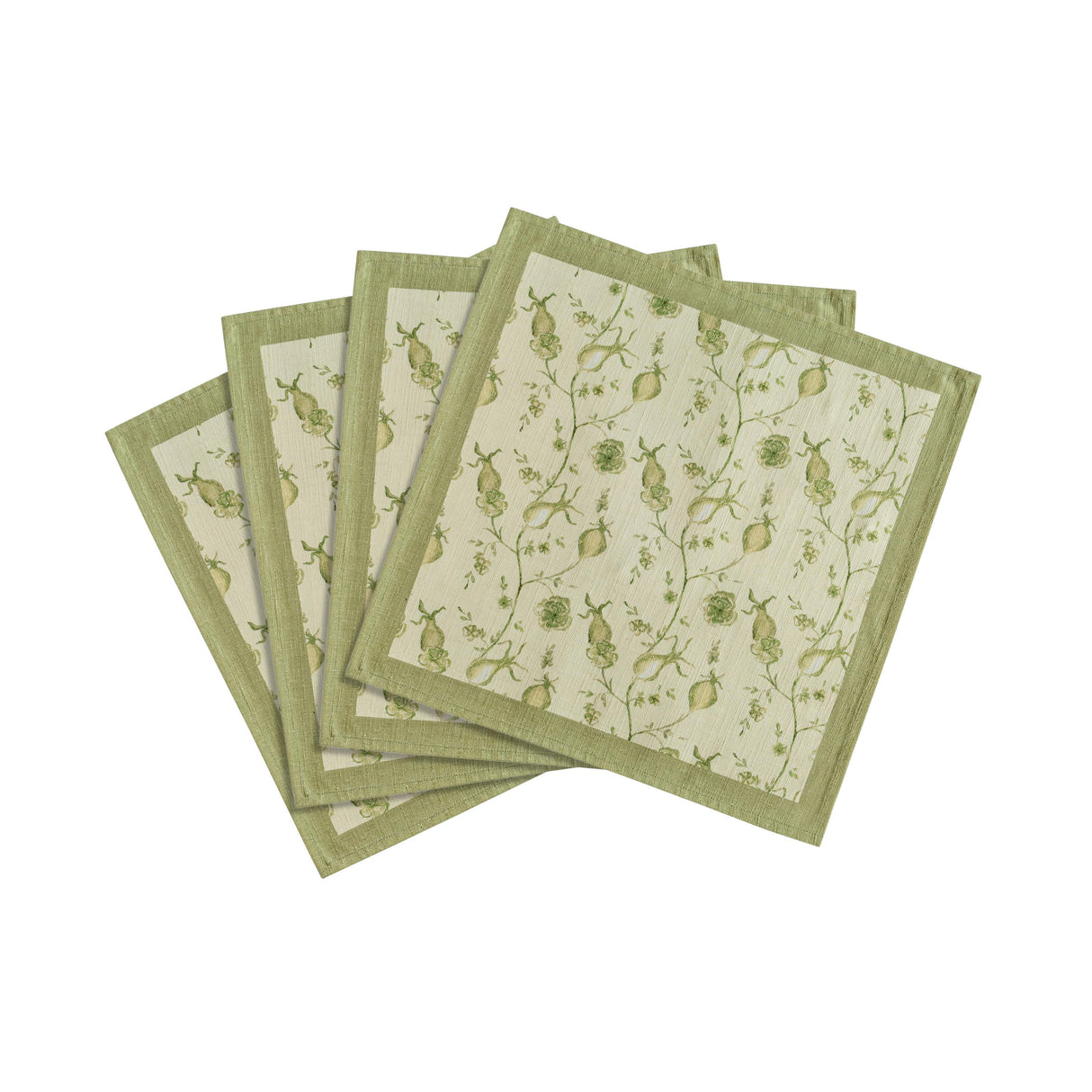 TOV Dolce Olive Green Natural Cotton Napkin (Set of 4)