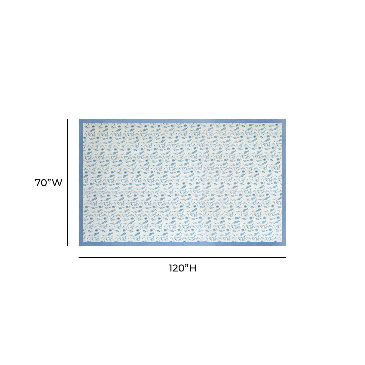 TOV Dolce Baby Blue Natural Cotton Table Cloth 70x120"