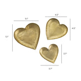 TOV Coeur Hammered Iron Heart-Shaped Catchalls - Set of 3