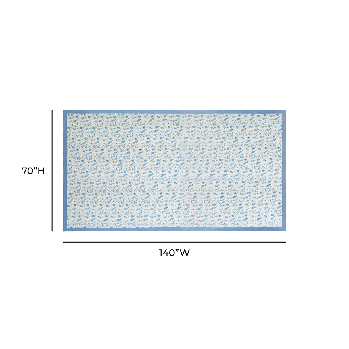 TOV Dolce Baby Blue Natural Cotton Table Cloth 70x140"