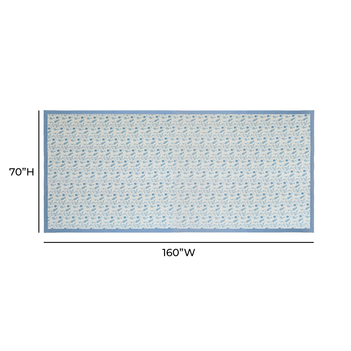 TOV Dolce Baby Blue Natural Cotton Table Cloth 70x160"