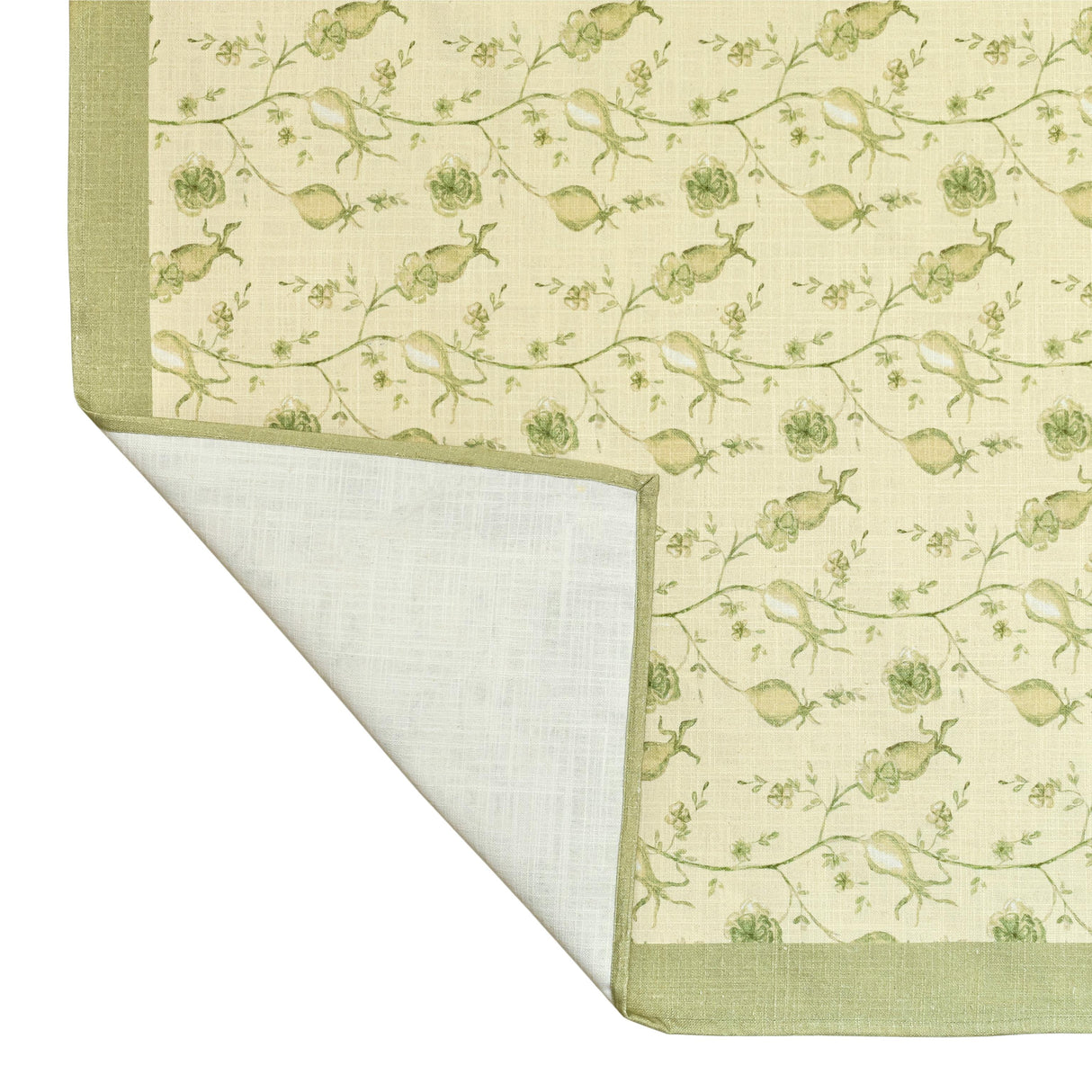 TOV Dolce Olive Green Natural Cotton Table Cloth 70x120"