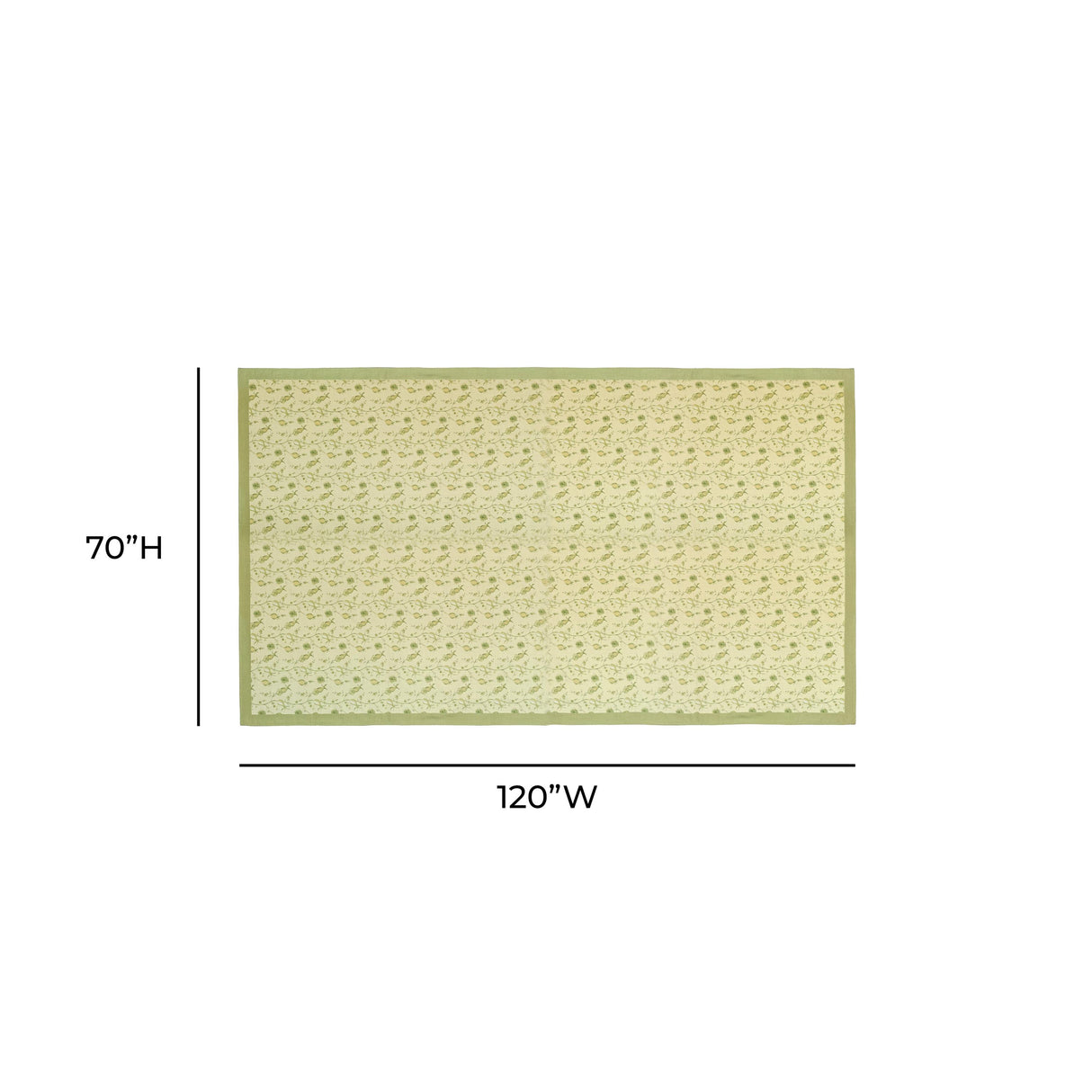 TOV Dolce Olive Green Natural Cotton Table Cloth 70x120"