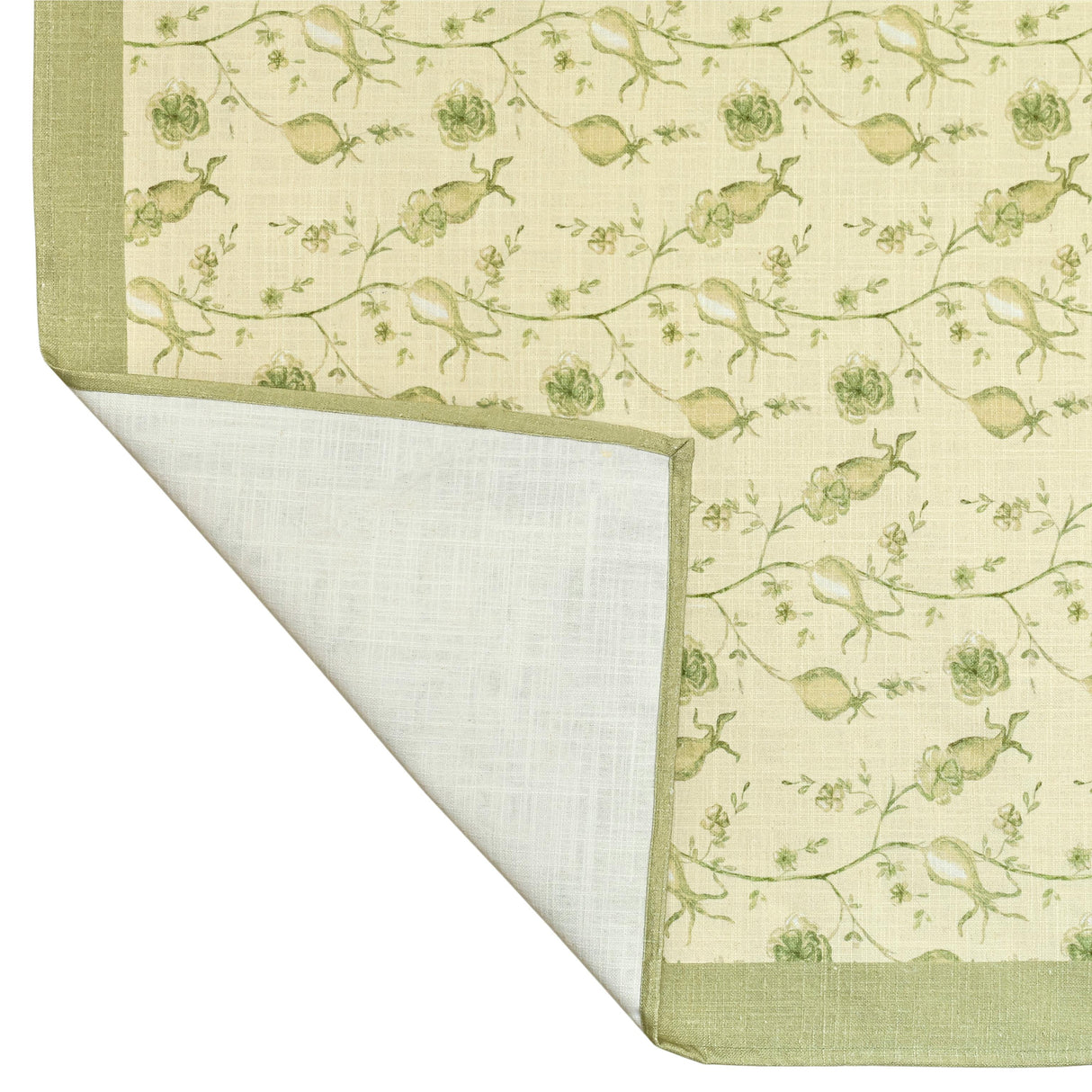 TOV Dolce Olive Green Natural Cotton Table Cloth 70x140"