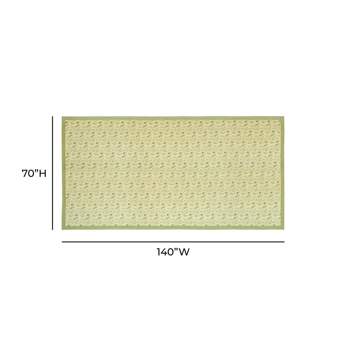 TOV Dolce Olive Green Natural Cotton Table Cloth 70x140"