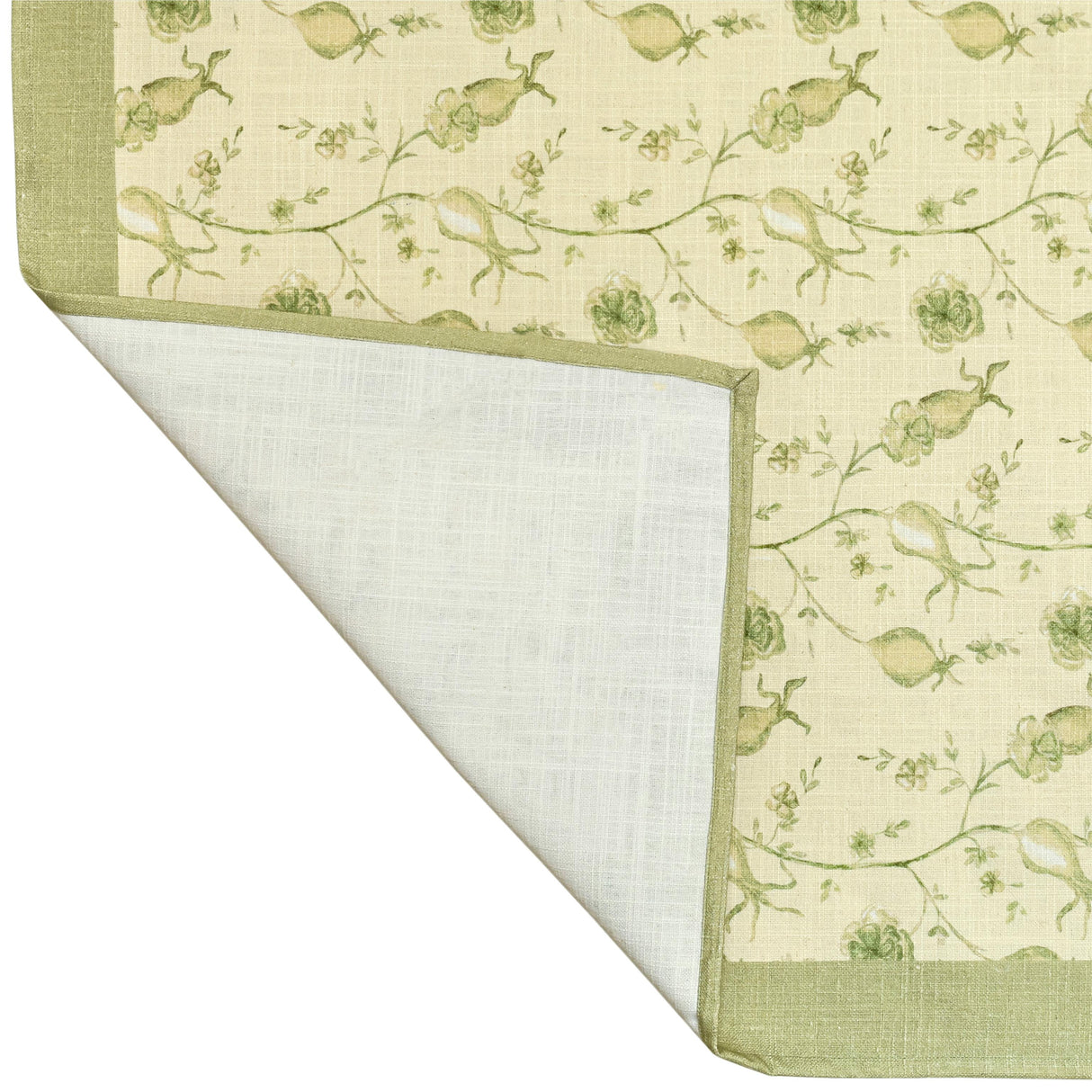 TOV Dolce Olive Green Natural Cotton Table Cloth 70x160"