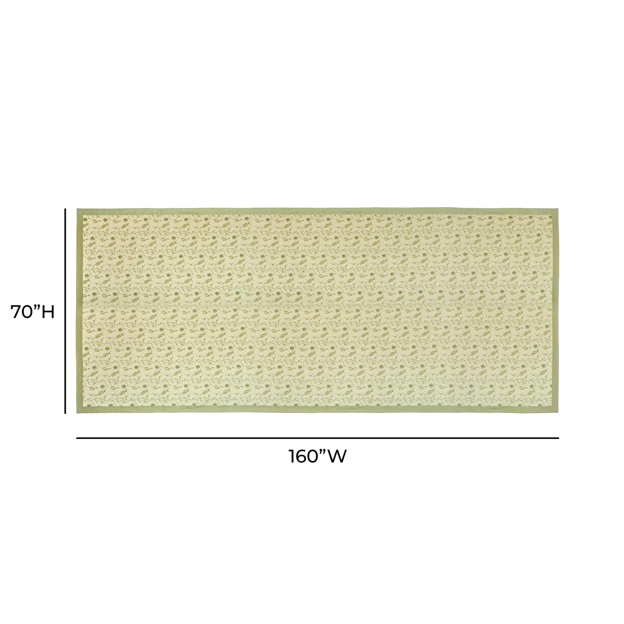 TOV Dolce Olive Green Natural Cotton Table Cloth 70x160"