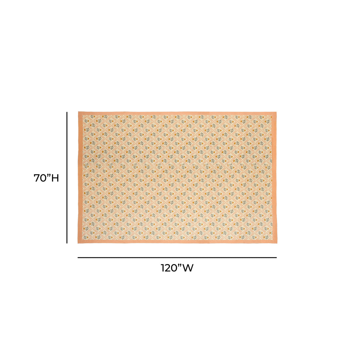 TOV Dolce Blush Pink Natural Cotton Table Cloth 70x120"