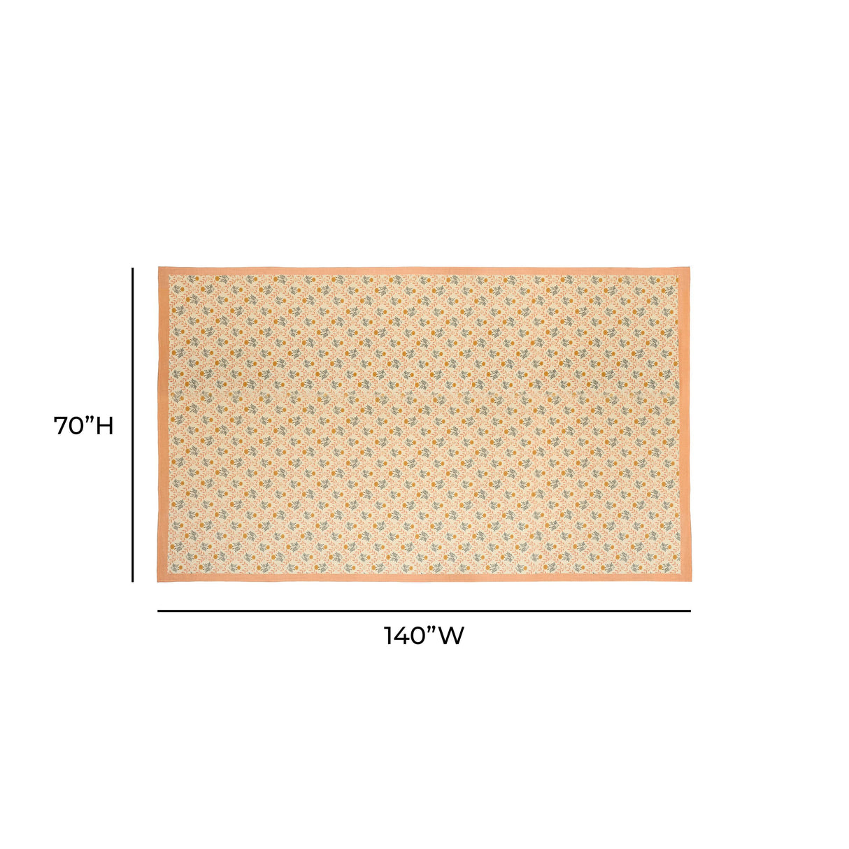 TOV Dolce Blush Pink Natural Cotton Table Cloth 70x140"