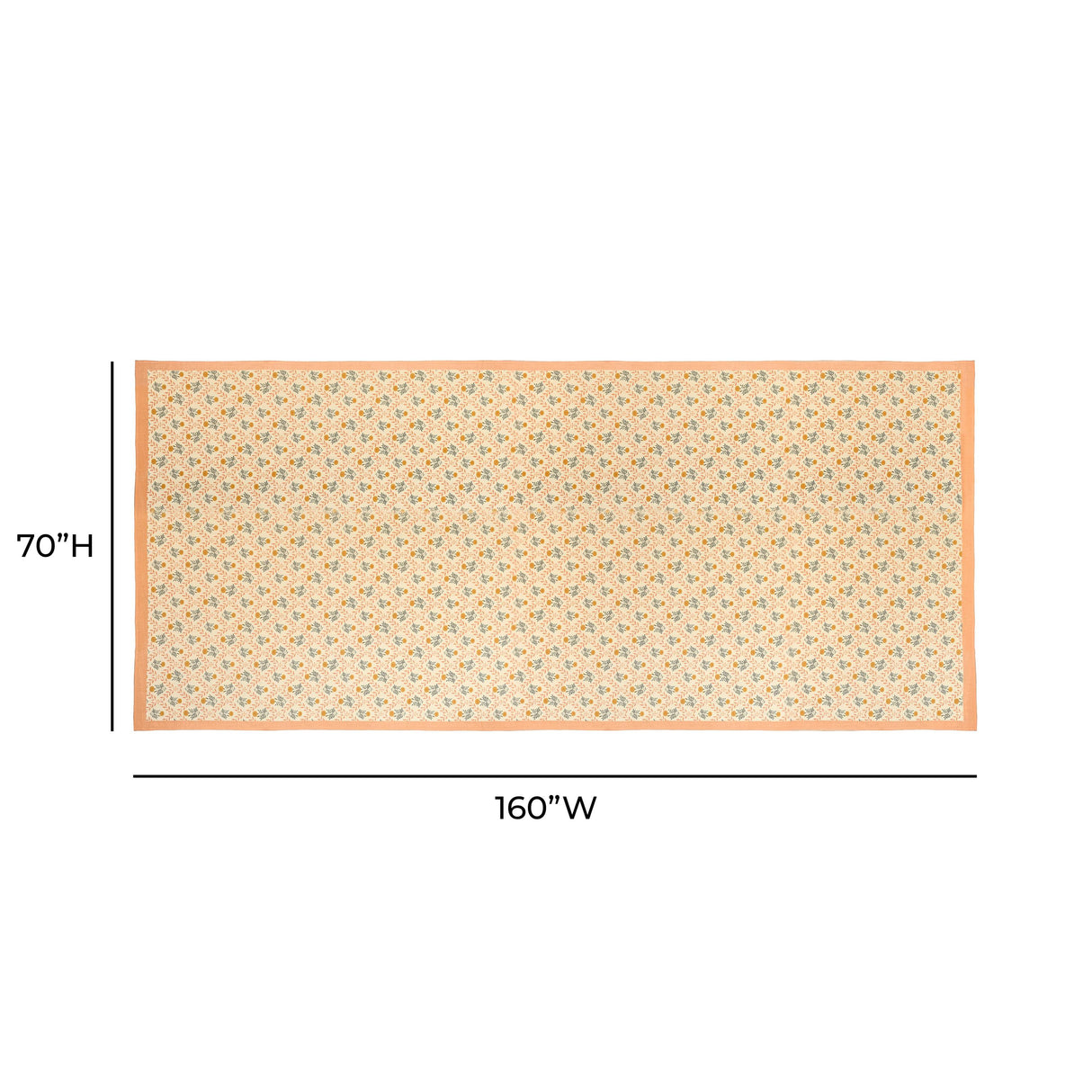 TOV Dolce Blush Pink Natural Cotton Table Cloth 70x160"