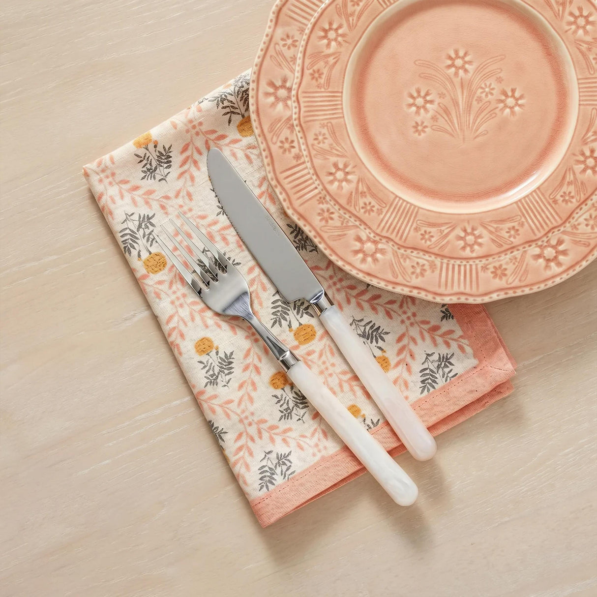TOV Dolce Blush Pink Natural Cotton Napkin (Set of 4)